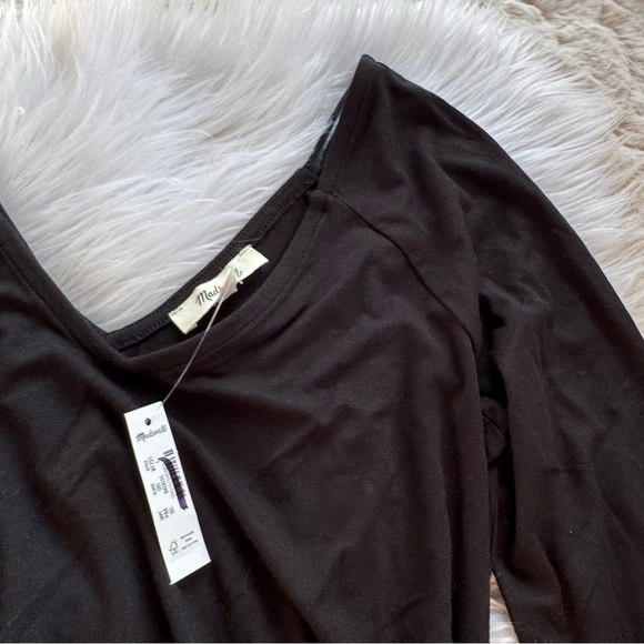 NWT Madewell Jersey V-Neck Long-Sleeve Top in black - Picture 7 of 14